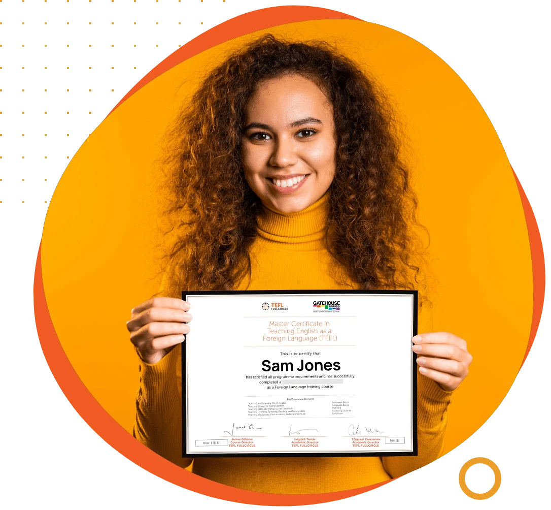 Graduate holding an accredited TEFL certificate